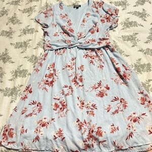 Express Light Blue Floral Mini Dress